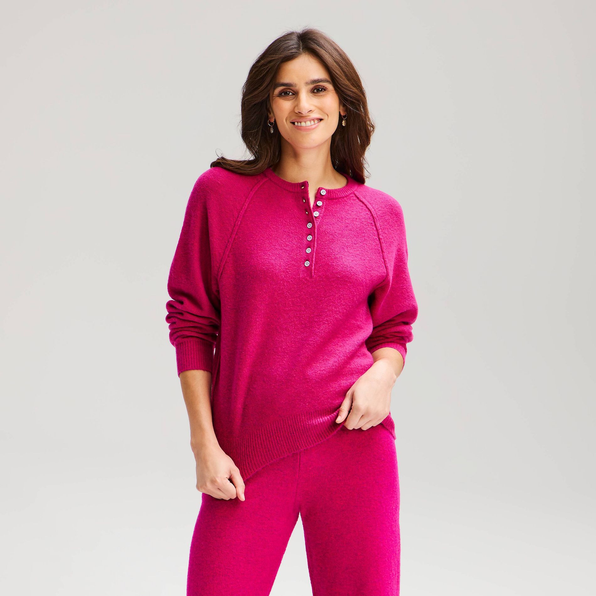 Women's Cozy Knit Henley Top - Universal Thread™
