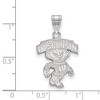 Black Bow Jewelry 10k White Gold Wisconsin Badgers NCAA Large Pendant - 2 of 3