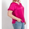 Women's Ruffle Yoke Puff Sleeves Blouse Top - GiGiO - 2 of 3