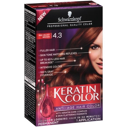 Schwarzkopf Keratin Color Anti Age Hair Color 2 03 Fl Oz 4 3 Red Velvet Brown