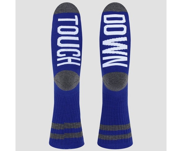 Men's Sock Talk Touch Down Crew Socks - Royal 10-13