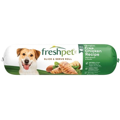 Freshpet Select Roll Grain Free Chicken Recipe Refrigerated Wet Dog Food -  1.5lbs : Target