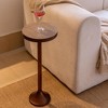 COZAYH Small Pedestal Round End Table, Living Room Furniture, Light Espresso - 4 of 4