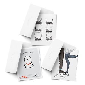 Love/Friendship Greeting Card Pack (3ct) "Heart, Bralettes, You and Me" by Ramus & Co - 1 of 4