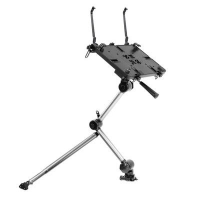 Mount-It! Laptop Vehicle Mount, No-Drill Computer Mounting Bracket for Front Passenger Seat, Sturdy and Full Motion Lockable Joints, Fits Up to 17"