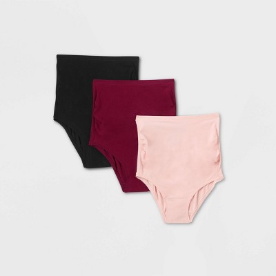 Image of Maternity 3pk Over the Belly Hipster Underwear - Auden™ Pink/Maroon/Black M