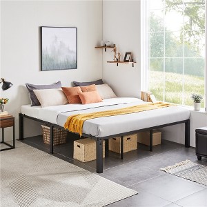 Yaheetech Metal Platform Bed Frame with Heavy Duty Steel Slat Support - 1 of 4