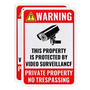 Unique Bargains Aluminum Under Camera Monitoring Recording Reflective Security Camera Sign - 1 of 4