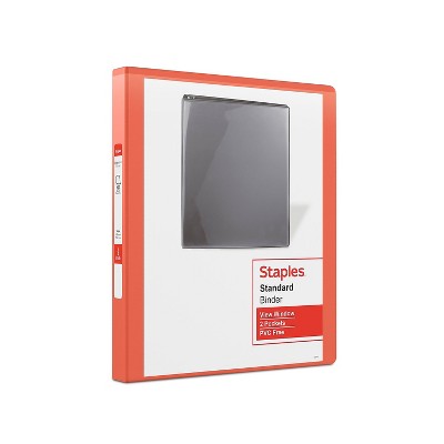 Staples Standard 1/2" 3-Ring View Binder Orange (26430-CC) 82617