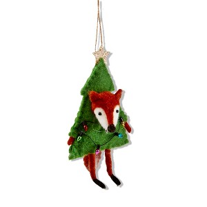 TAG Fox W/Tree & Lights Ornament - 1 of 1