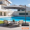 Pellebant 9x11FT Cantilever Umbrella Outdoor 360 Degree Rotation Offset Umbrella 6 Heights Adjustable with Base Black - 2 of 4