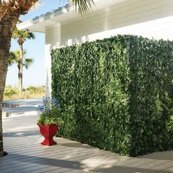 Weather Resistant High Faux Greenery Privacy Screen Fence - 9'10"L x 59"H