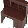 NicBex Vintage Home Office Desk with Upholstered Chair, Writing Desk with Storage Shelf and Four Drawers for Living Room, Office - 3 of 4