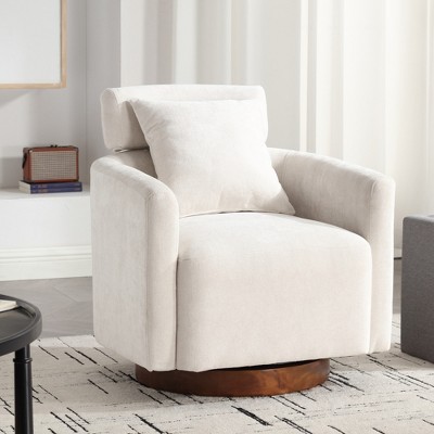 MOONMISS 360 degree rotation design,soft and comfortable chenille fabric,ergonomic design of the living room chair