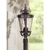 John Timberland Casa Marseille Vintage Outdoor Post Light Textured Black Scroll 25" Clear Hammered Glass for Exterior Barn Deck House Porch Yard Home - 2 of 4