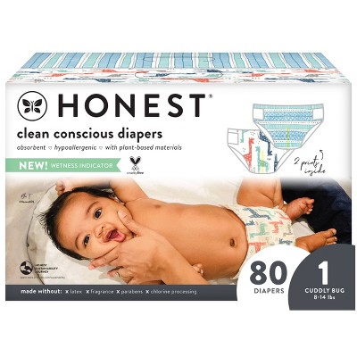 Image of The Honest Company Disposable Diapers Giraffes/Dots & Dashes - Size 1 - 80ct