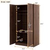 JUJABU 2-Door Wooden Wardrobe Armoire with 3 Storage Shelves, Brown - 4 of 4