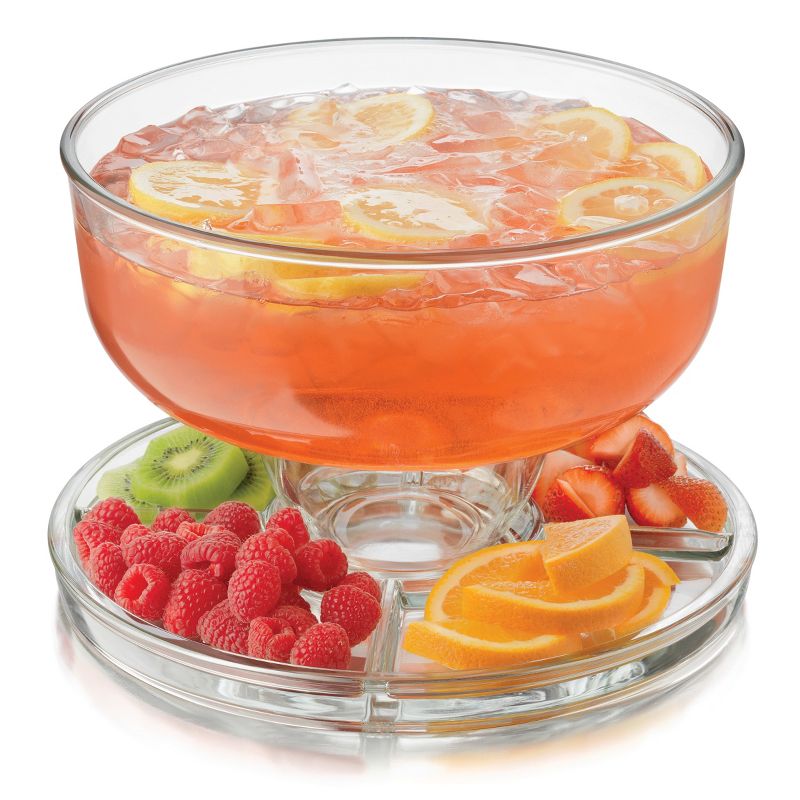 Libbey Selene 6-in-1 Multiuse Glass Server, Punch Bowl, Chip and Dip Bowl, Cake Stand, 6 of 10