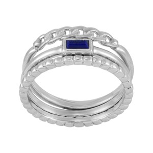 Silpada 'Her Empire' Sterling Silver Blue Lapis Ring Set - 1 of 4