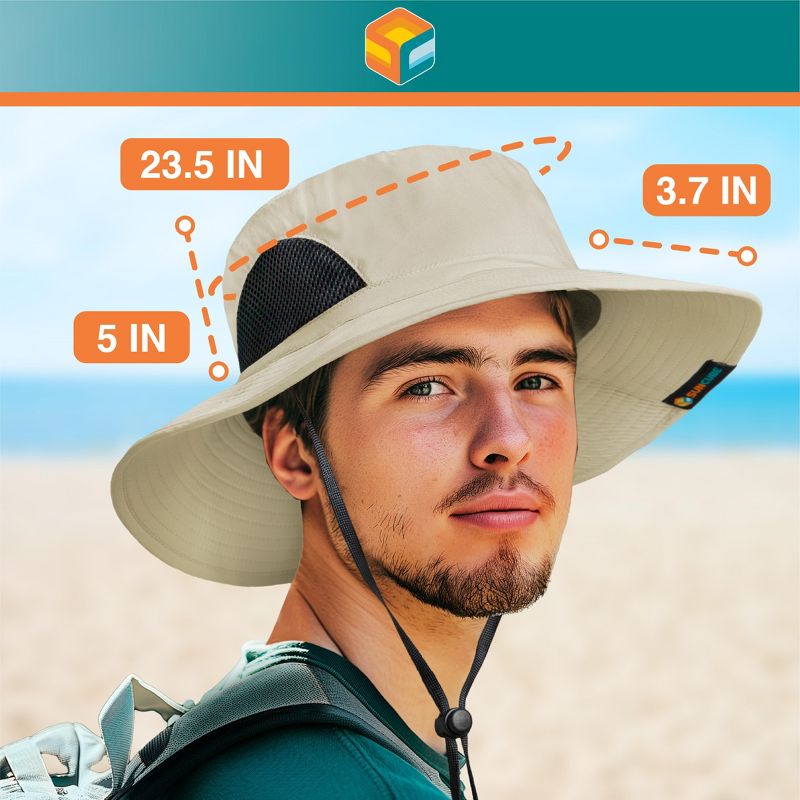 SUN CUBE Wide Brim Sun Hat Adults, Fishing Hats Sun UV Protection, Hiking Bucket Hat Safari Beach Boonie, UPF 50+, 5 of 8
