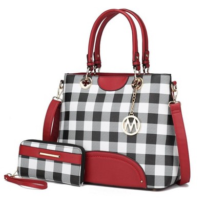 MKF Collection Gabriella Checkers Handbag with Wallet by Mia K