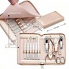 Professional 11 - in - 1 Manicure Kit with Rose Gold Leather Case, Stainless Steel Nail Tools for Women, Travel Set - 2 of 4