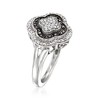 Ross-Simons 0.25 ct. t.w. Black and White Diamond Clover Ring in Sterling Silver - 3 of 4