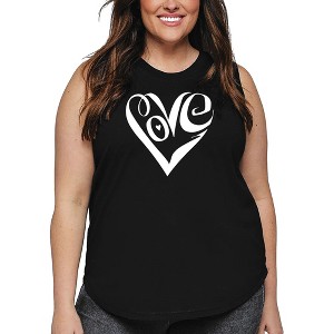 LA Pop Art Script Heart - Women's Word Art Tank Top - 1 of 4