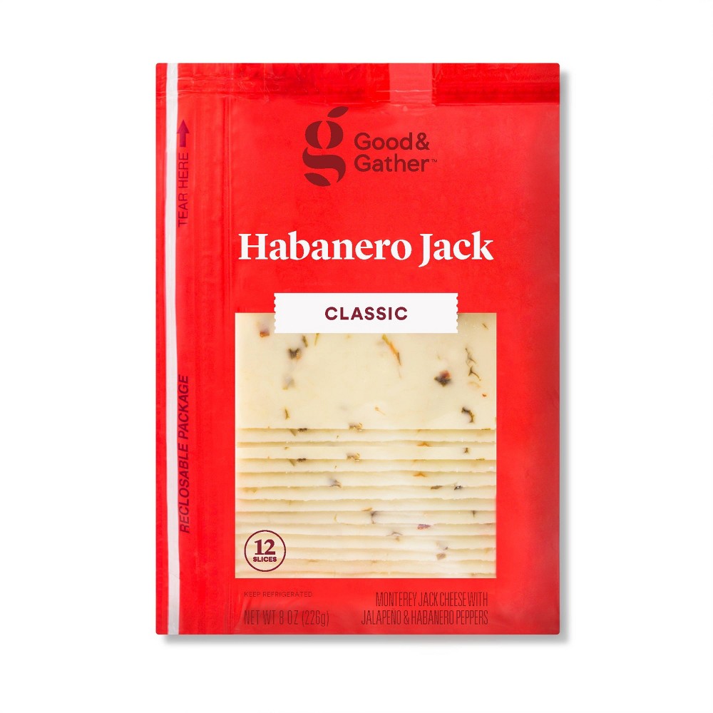 HABANERO MONTEREY JACK CHEESE WITH JALAPENO & HABANERO PEPPERS CLASSIC SLICES, HABANERO