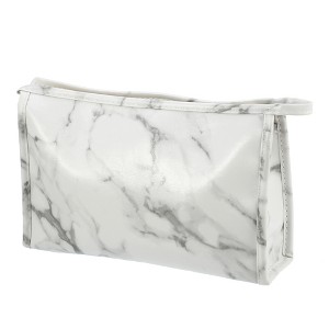 Unique Bargains Makeup Bag Cosmetic Travel Bag Make Up Brush Organizer Bag Marble Makeup Storage Toiletry Bag for Women 9"x3"x6" 1 Pcs - 1 of 4