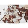 HomeRoots 47" X 79" Brown and Beige Wood World Map Hanging Dimensional Sculpture - 3 of 4