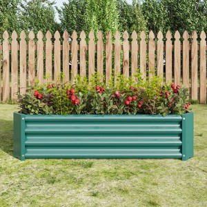 Kelly Galvanized Metal Patio Garden Bed, Raised Flower Box for Flower and Vegetable Planters, Outdoor Furniture - The Pop Home - 1 of 4