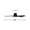 52" Casa Vieja Modern Outdoor Hugger Ceiling Fan with Dimmable LED Light Remote Control Matte Black Damp Rated for Patio Exterior - 4 of 4
