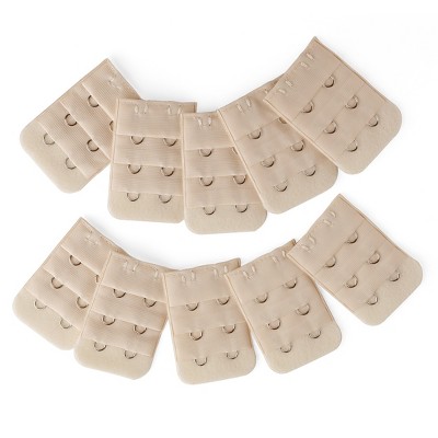 Allegra K Women's 3 Rows 2 Hooks Underwear Bra Extender Brassiere Extension  Hooks Strap Adapter Beige 10-pieces : Target