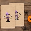 Linum Home Textiles HAT-BROOM-LEGS - Embroidered Luxury 100% Turkish Cotton Hand Towels (Set of 2) - 2 of 3
