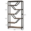 Resenkos Bookshelf, Bookcase Standing Shelf Unts,72" Bookshelf, 6-Tier Bookcase Etagere Open Storage Organizer,Rustic Brown - 2 of 4