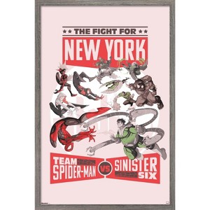 Trends International Marvel: Marvel Vs - Fight For New York Framed Wall Poster Prints - 1 of 4