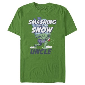 Men's Marvel Hulk Uncle Smashing Snow T-Shirt - 1 of 4