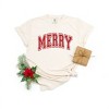 Simply Sage Market Women's Merry Varsity Thick Outline Short Sleeve Garment Dyed Tee - 3 of 4