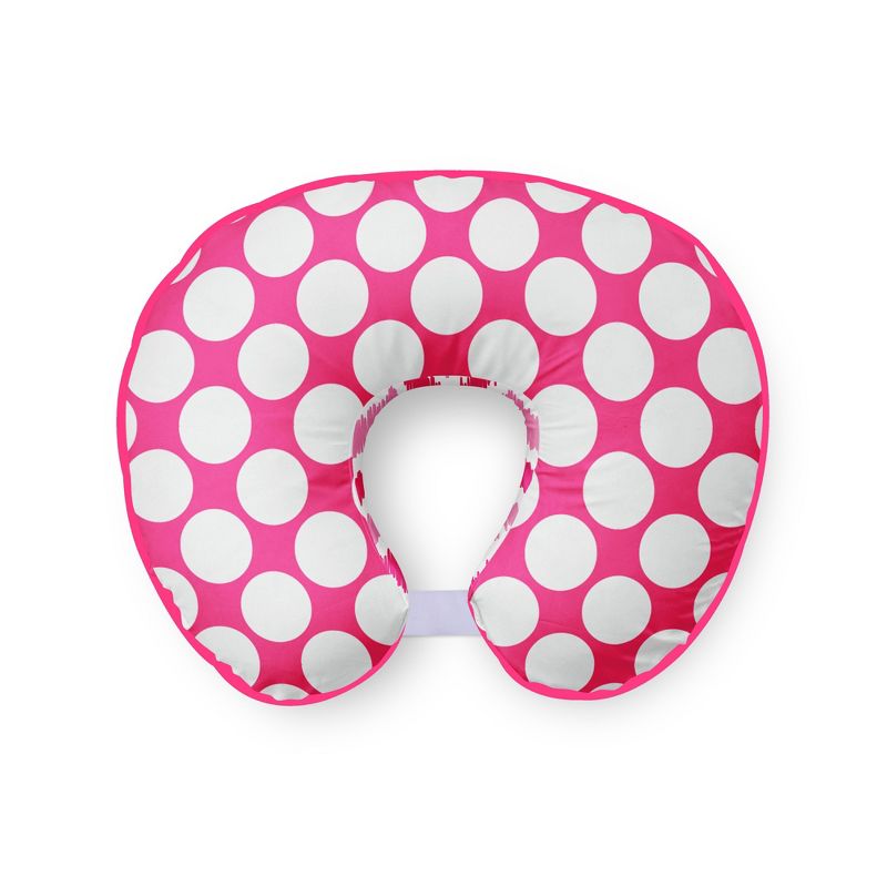 Bacati - 3 pc Chevron/Dots Pink Fuchsia Hugster Feeding & Infant Support Nursing Pillow with 2 removable zippered covers, 3 of 7