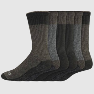 Dickies Men's 6pk Moisture Control Crew Socks - Olive Green 6-122: Midweight Knit, Tagless, Machine Washable, Tumble Dry - 1 of 4