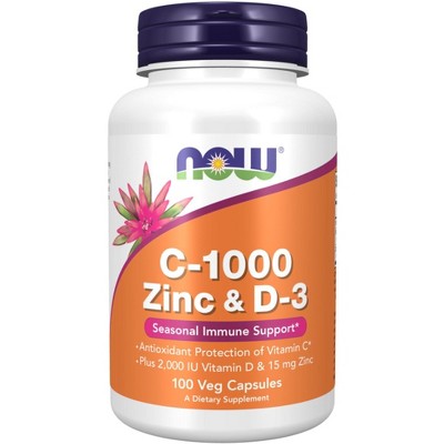 C-1000 Zinc & D-3 by Now Foods  -  100 VegCap