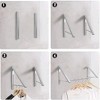 Boersma Laundry Room Drying Rack Wall Mounted Clothes Hanger Folding Wall Coat Racks Aluminum Home Storage Space Savers Silver 2 Rakcs With Rod - 2 of 4