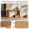 Okak Vintage Wood Veneer Console Table with Beaded Trim & Reversible Curved Legs,Curved Entryway Table Foyer Table for Living Room,Hallway - 3 of 4