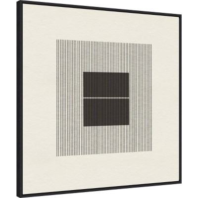 Black and White Geometric Canvas Art Print with Frame