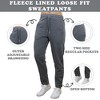Women's Loose Fit  Fleece-Lined Open Bottom Sweatpants -3 Pack - 2 of 4