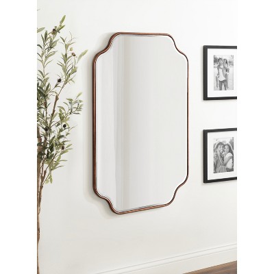 Bronze Scalloped Rectangular Wood Vanity Mirror 24"x36"