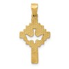 Black Bow Jewelry 14k Yellow Gold Small Satin & D/C Dove Cross Pendant, 13 x 26mm - 3 of 4