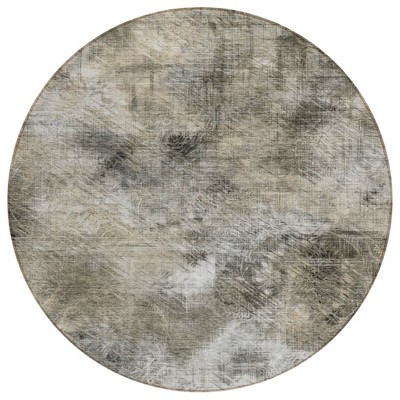 Beige Taupe And Gray Abstract Washable Indoor Outdoor Area Rug