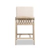 Jennifer Taylor Home Arizona 25.5" Solid Ash Wood Upholstered Counter Stool with Rope Detail, Crème de la Crème White Faux Fur - 4 of 4